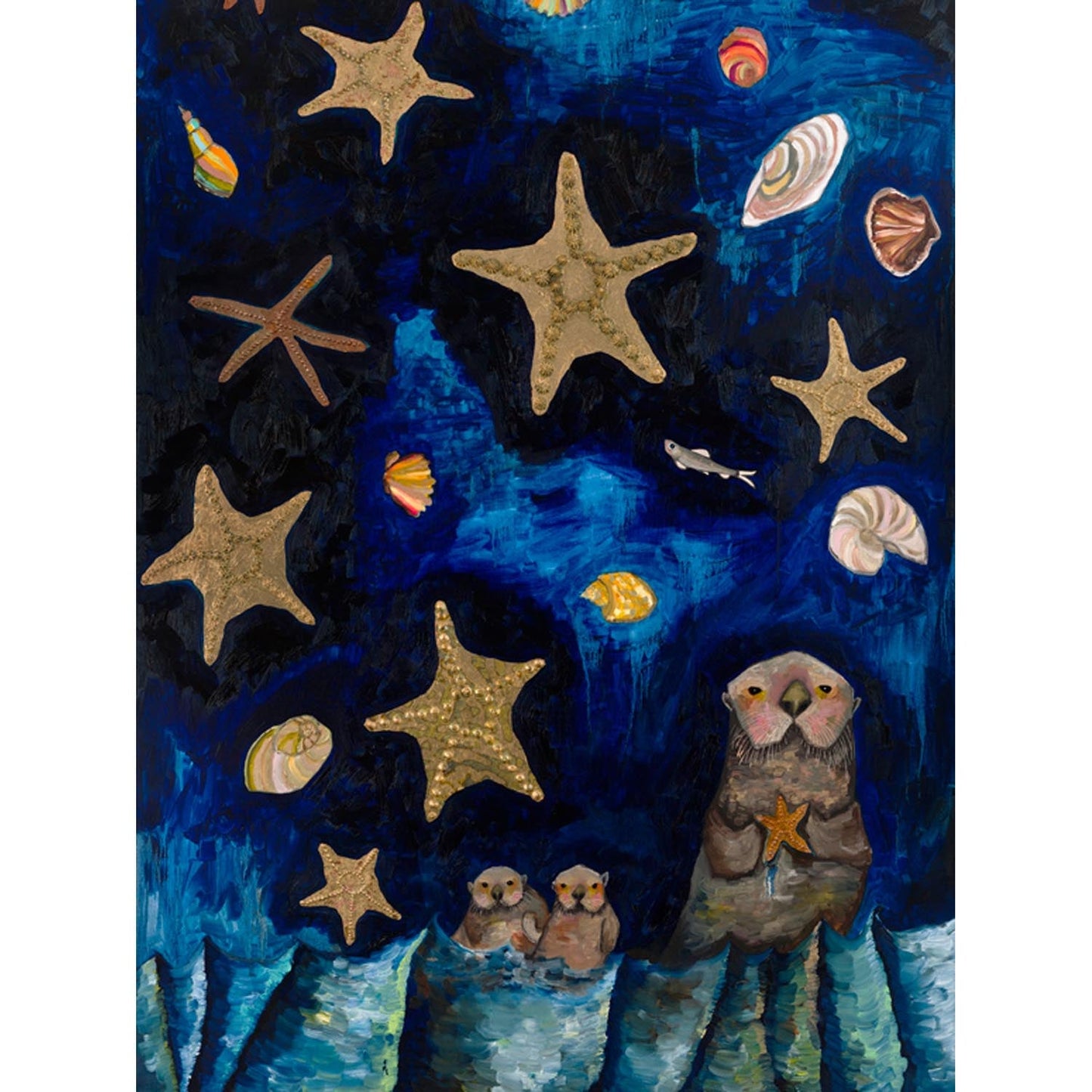 Starfish Bedtime Stories Canvas Wall Art - GreenBox Art