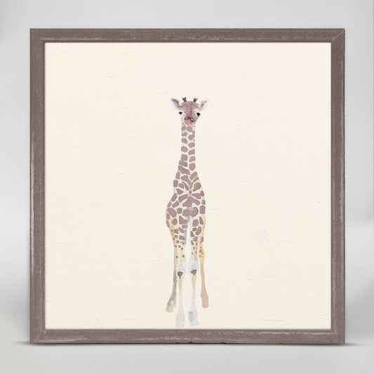 Baby Giraffe Mini Framed Canvas
