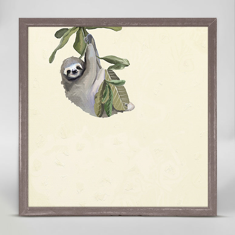 Baby Sloth Mini Framed Canvas