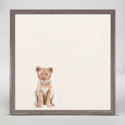 Baby Lion Mini Framed Canvas