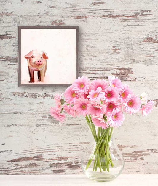 Violet The Pig Mini Framed Canvas - GreenBox Art