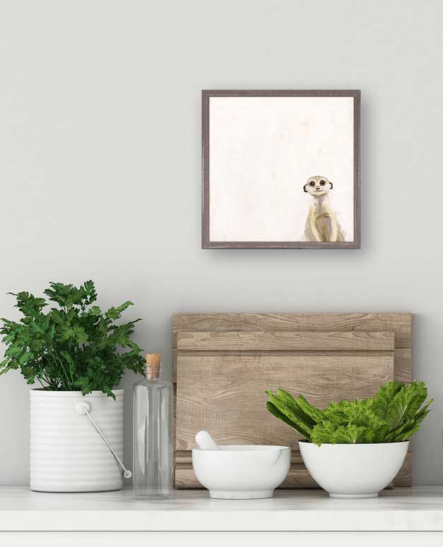 Baby Meerkat Mini Framed Canvas