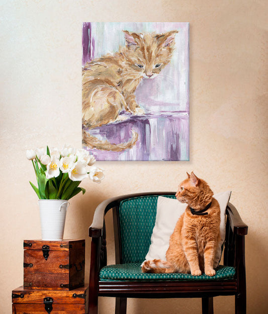 Tabby Cat Canvas Wall Art - GreenBox Art