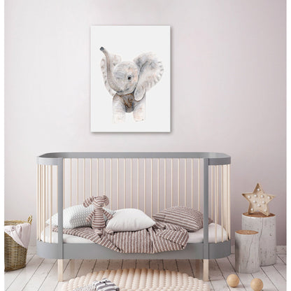 Baby Elephant Trumpet Canvas Wall Art