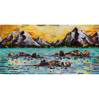 Sea Otters Canvas Wall Art