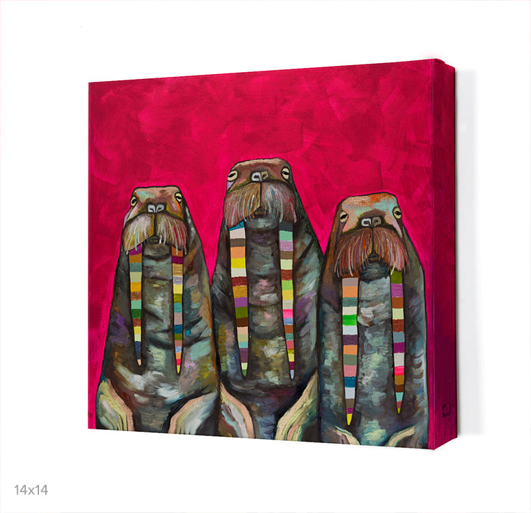 Walrus Trio Canvas Wall Art - GreenBox Art