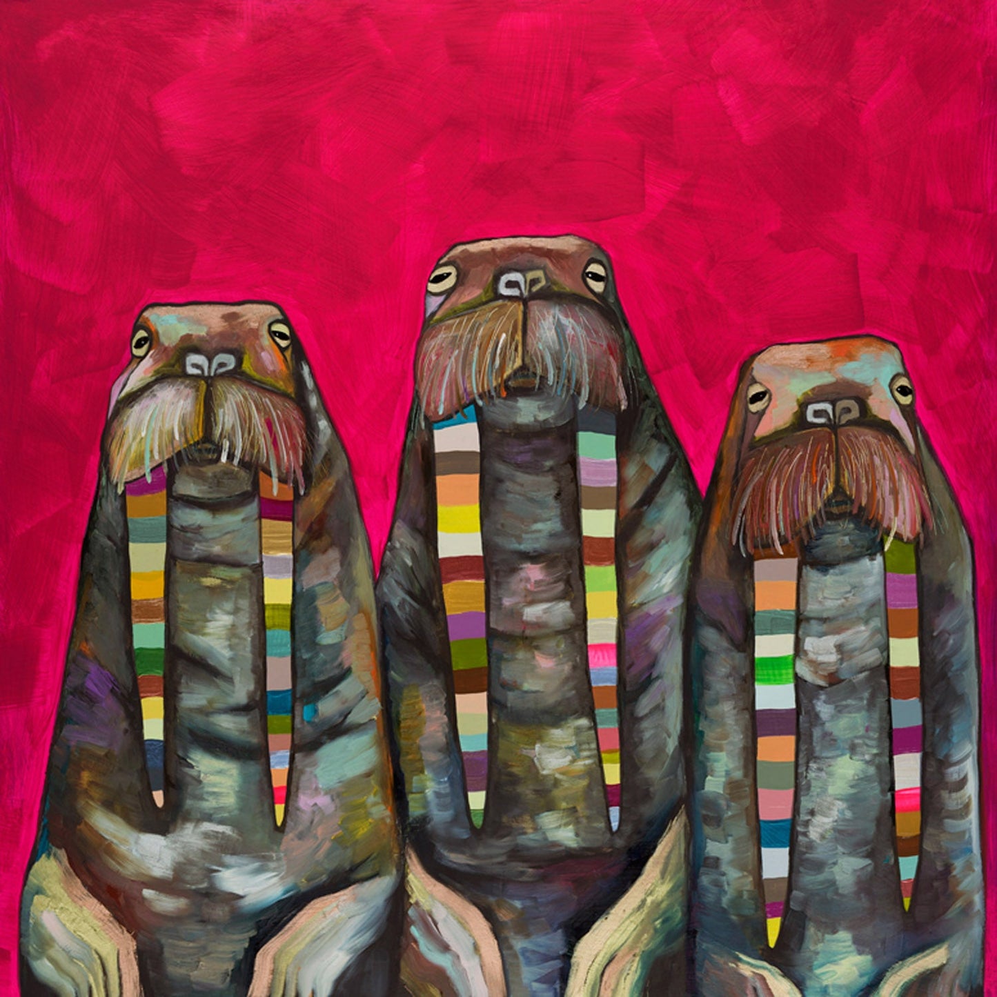 Walrus Trio Canvas Wall Art