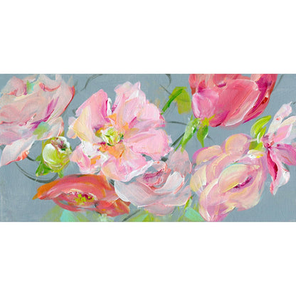 Flowers on Grey Canvas Wall Art - GreenBox Art