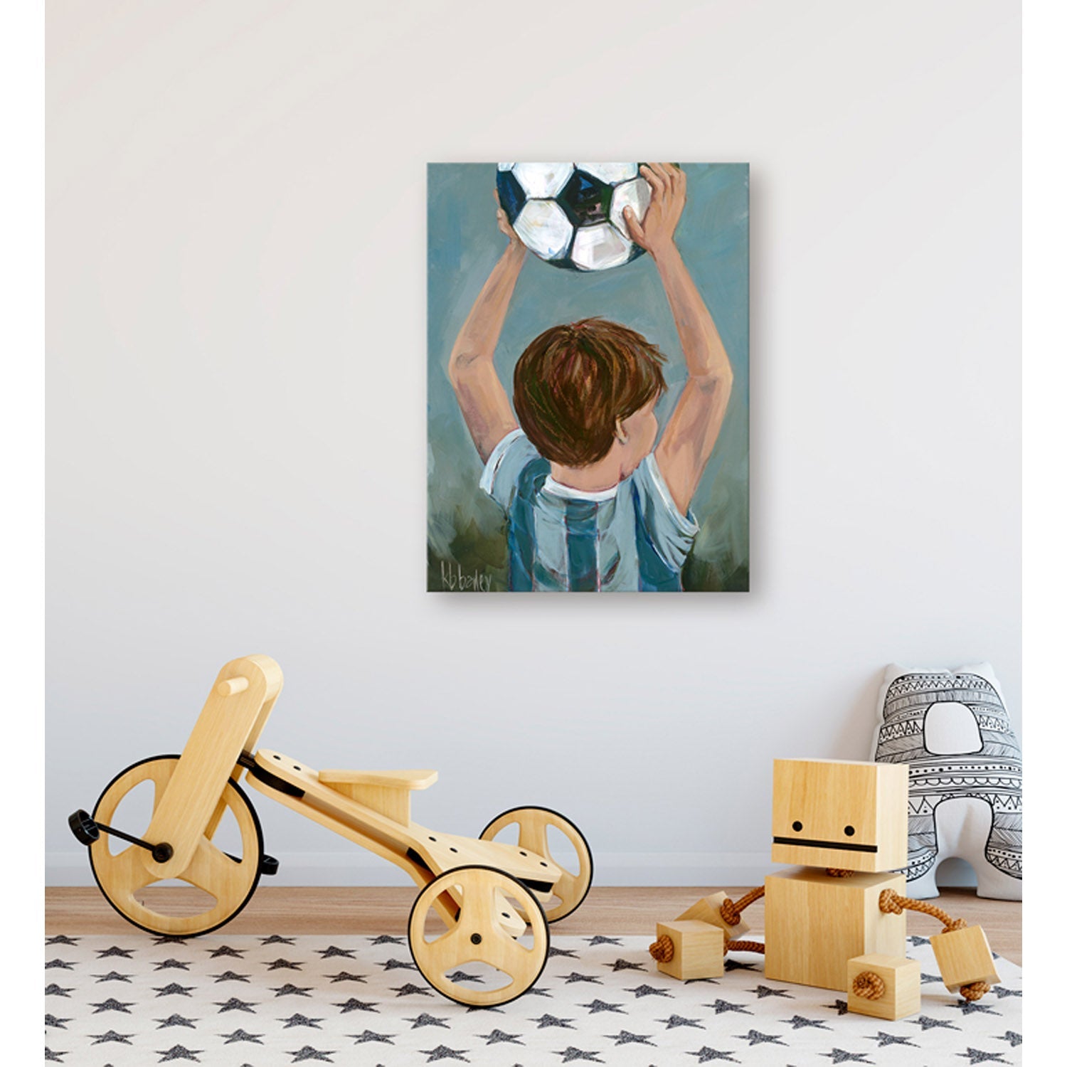 Lil' Soccer Star - Boy Canvas Wall Art - GreenBox Art