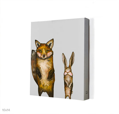 Fox & Rabbit Wedding Day Canvas Wall Art - GreenBox Art