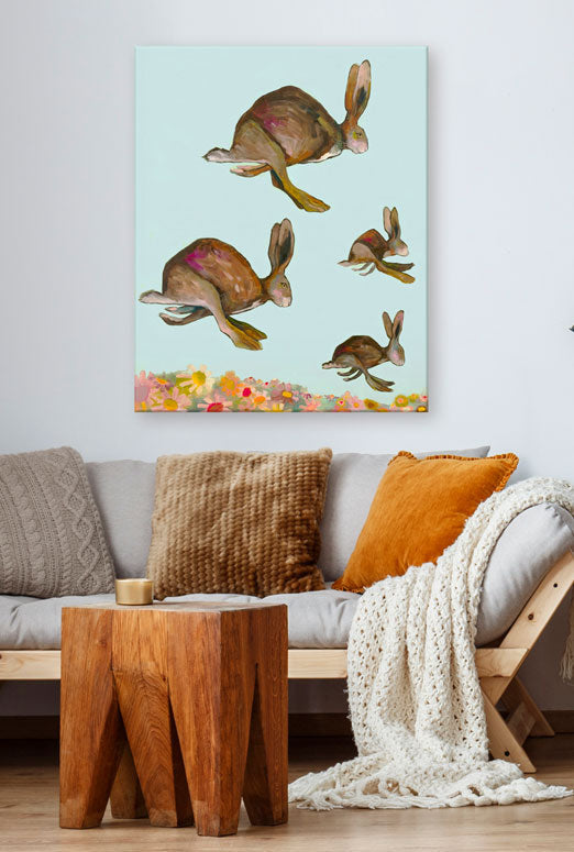 Happy Hopping Canvas Wall Art - GreenBox Art