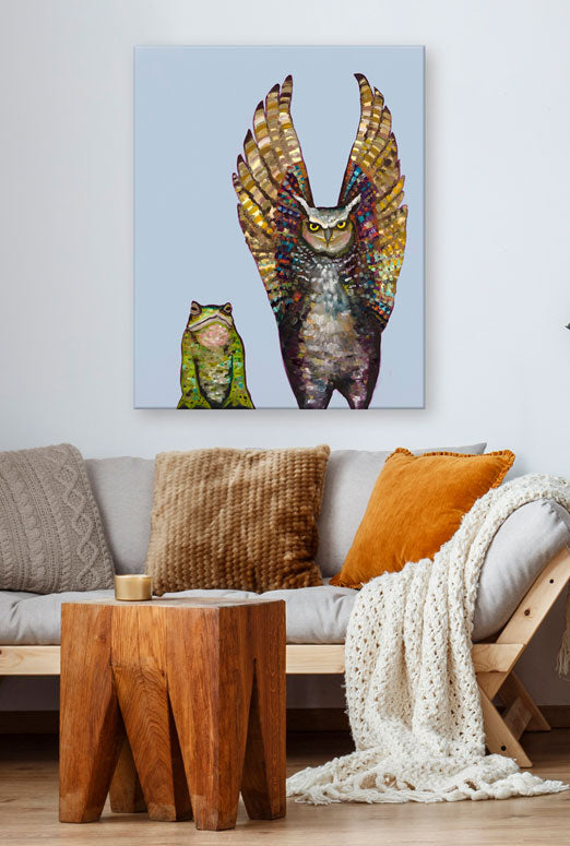 Owl & Toad Canvas Wall Art