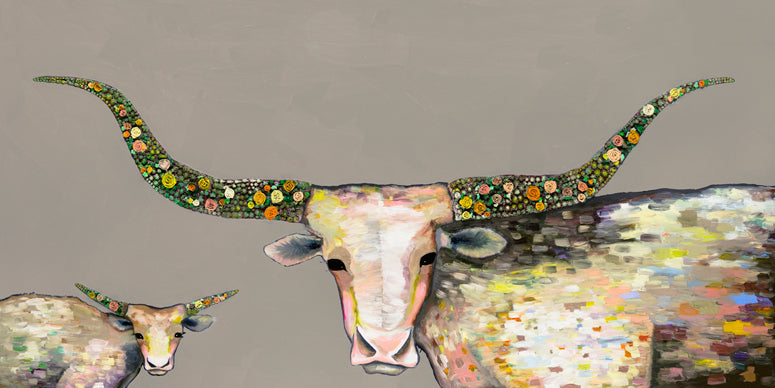 Little Longhorn Baby Canvas Wall Art - GreenBox Art