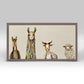 Donkey, Llama, Goat, Sheep on Cream Mini Framed Canvas