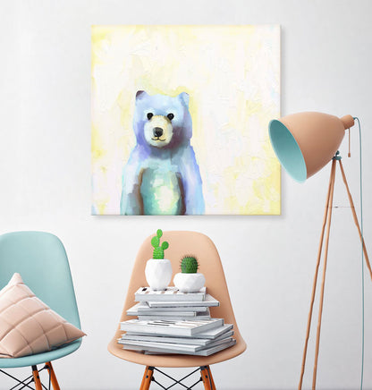 Rainbow Hued Bear Canvas Wall Art - GreenBox Art