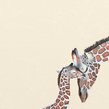 You And Me Giraffe - Neutral Canvas Wall Art