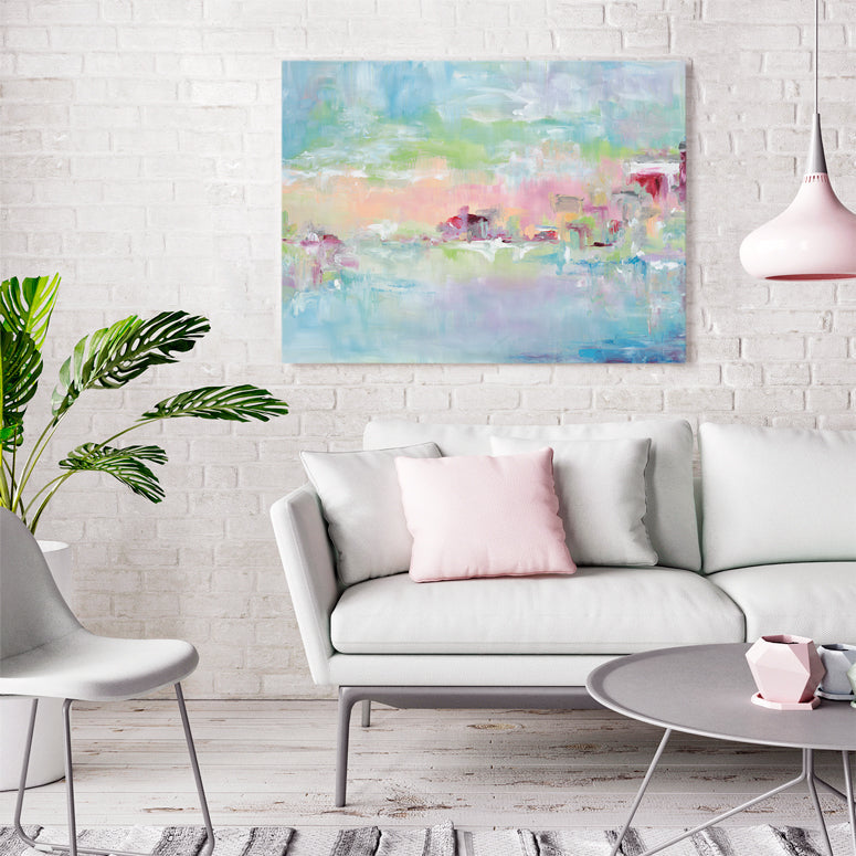 Watercolor Painted Sky Canvas Wall Art - GreenBox Art