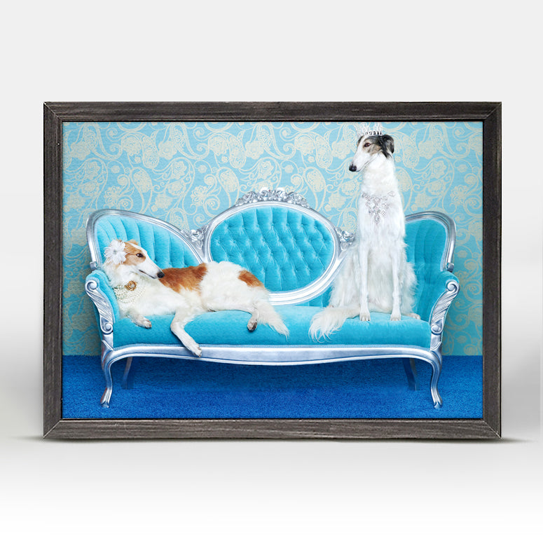 Dog Collection - Wedding Dogs Mini Framed Canvas - GreenBox Art