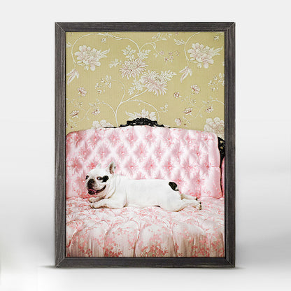 Dog Collection - Lounging Pup Mini Framed Canvas