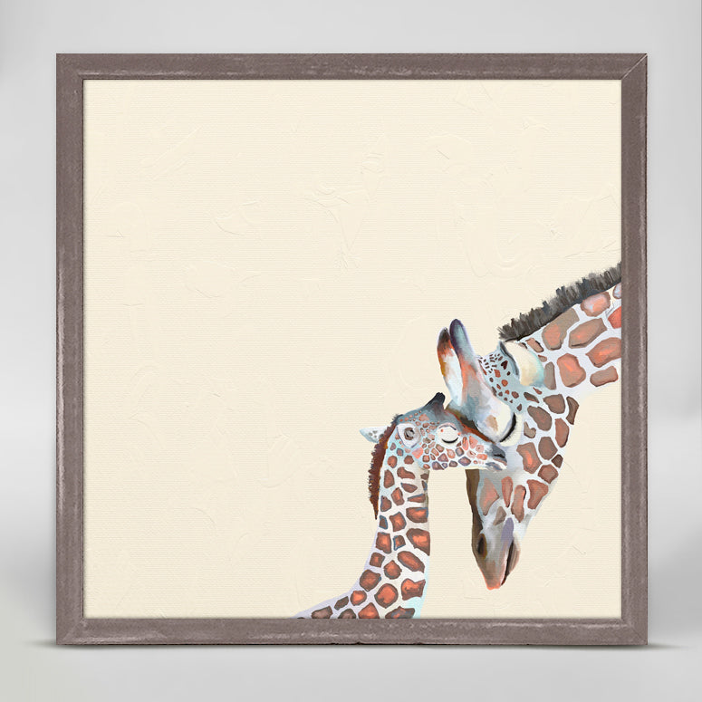 You And Me Giraffe - Neutral Mini Framed Canvas