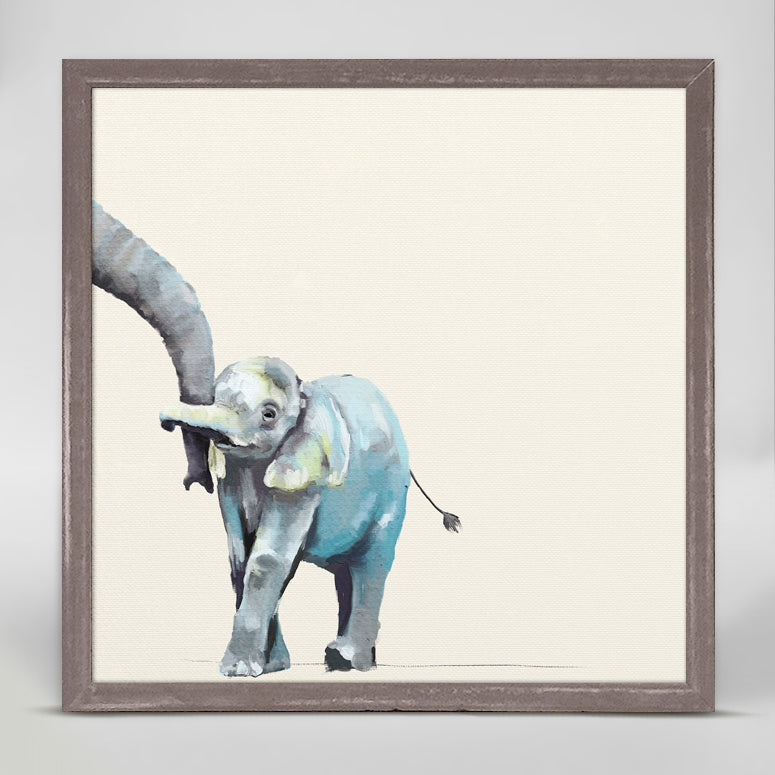 You And Me Elephant - Neutral Mini Framed Canvas - GreenBox Art