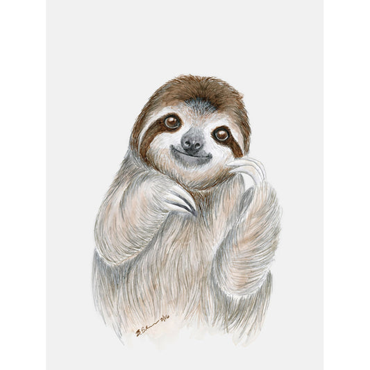 Sloth Portrait Canvas Wall Art