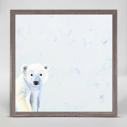 Baby Polar Bear Mini Framed Canvas