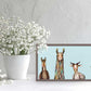 Donkey, Llama, Goat, Sheep - Sky Blue Mini Framed Canvas