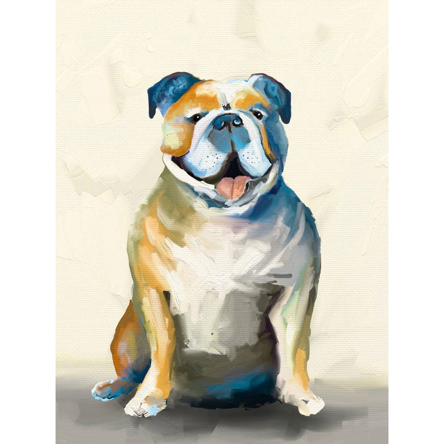 Best Friend - Bulldog On Cream Canvas Wall Art