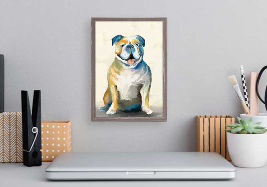 Best Friend - Bulldog On Cream Mini Framed Canvas