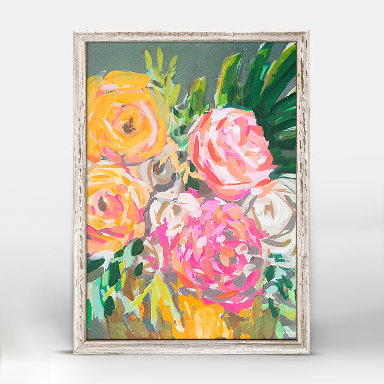 Fifties Flowers Mini Framed Canvas