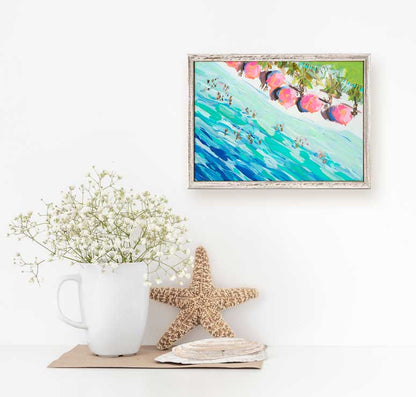 Overhead Beach Mini Framed Canvas