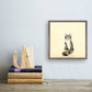Feline Friends - Tabby On Yellow Mini Framed Canvas