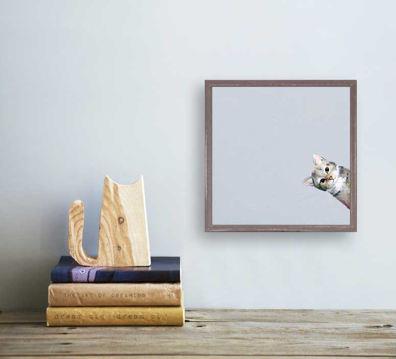 Feline Friends - Sneaky Cat Mini Framed Canvas