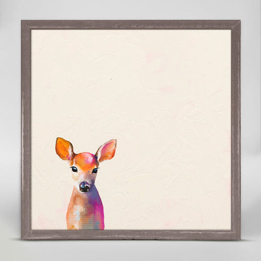 Baby Fawn Standing Mini Framed Canvas