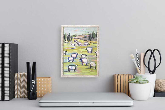 Sheep Pastel Mini Framed Canvas