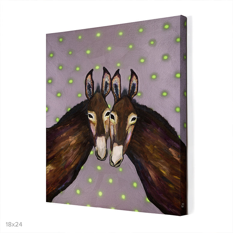 Donkey Duo Canvas Wall Art - GreenBox Art