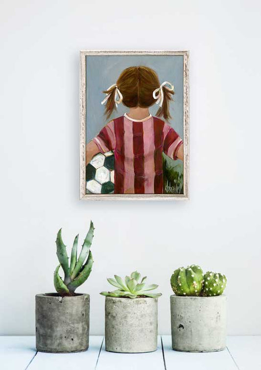 Lil' Soccer Star - Girl Mini Framed Canvas - GreenBox Art