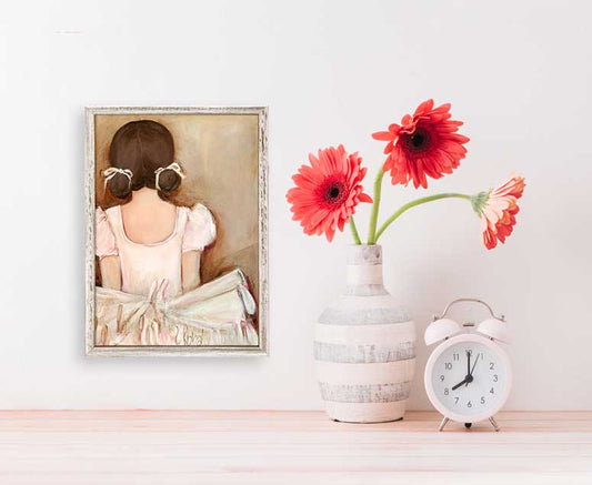 Lovely Ballerina - Brunette Mini Framed Canvas - GreenBox Art