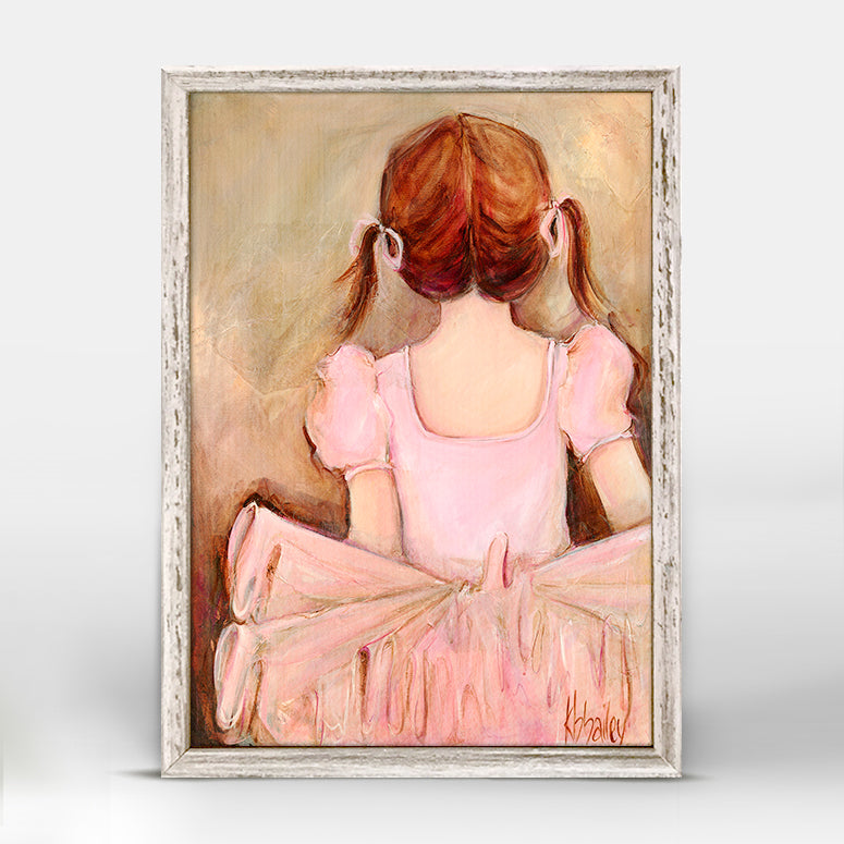 Sweet Ballerina - Brunette Mini Framed Canvas - GreenBox Art