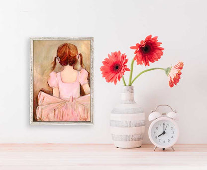 Sweet Ballerina - Brunette Mini Framed Canvas - GreenBox Art