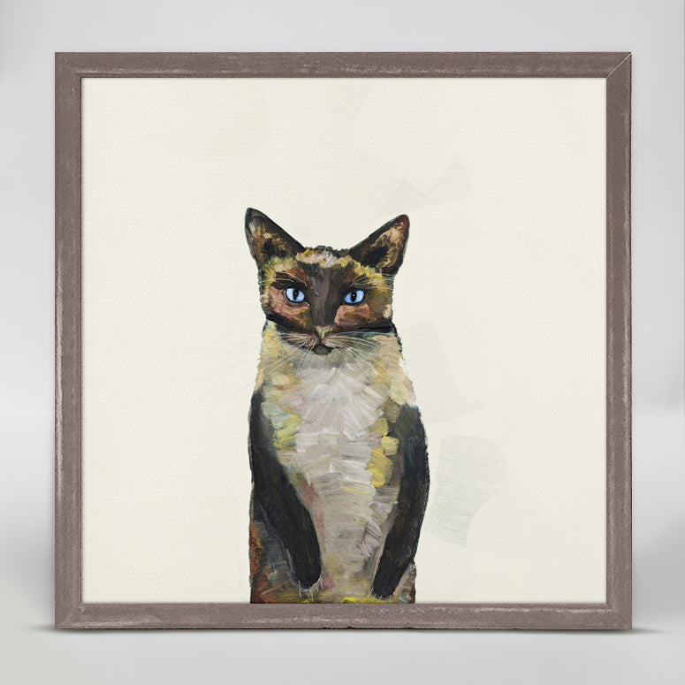 Siamese Cat On Cream Mini Framed Canvas - GreenBox Art