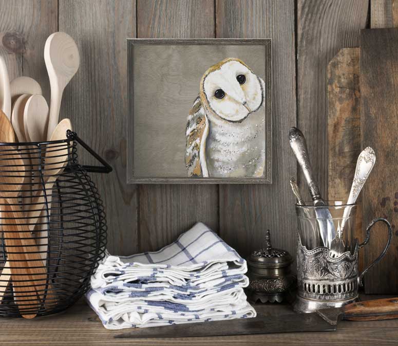 Sweet Barn Owl Mini Framed Canvas - GreenBox Art