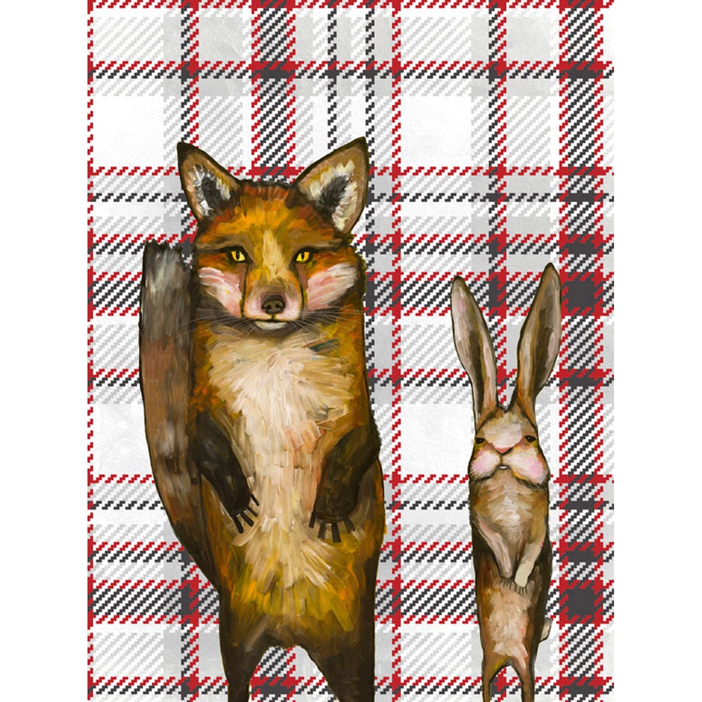Tartan - Fox & Rabbit Wedding Day Canvas Wall Art