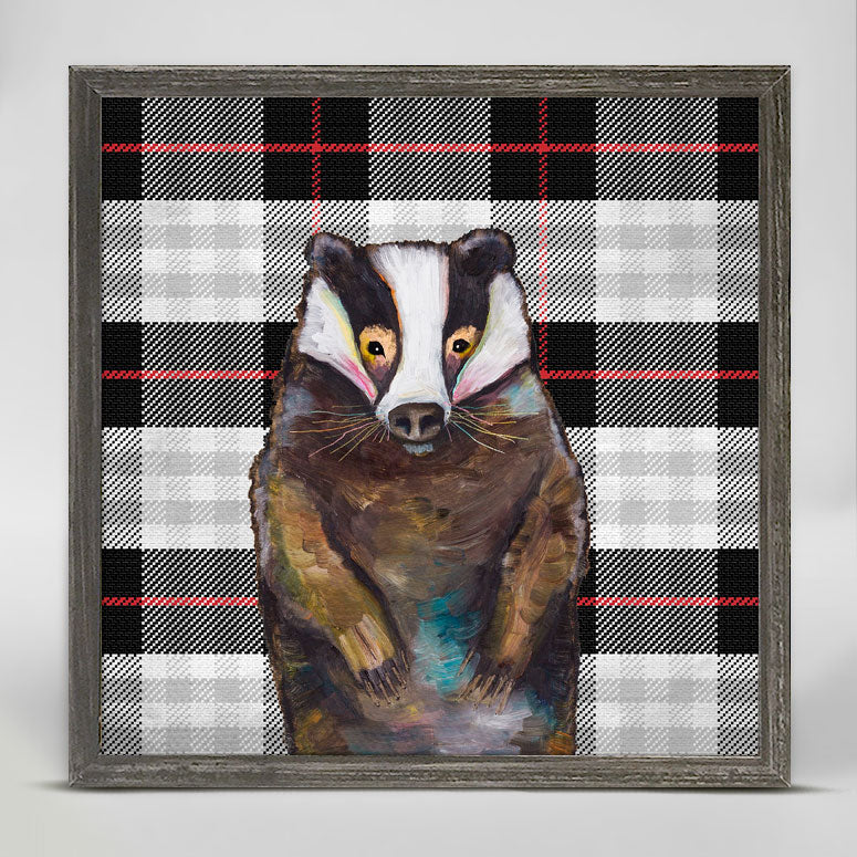 Tartan - Badger Mini Framed Canvas