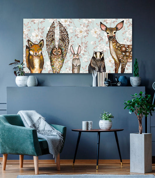 Forest Animals Canvas Wall Art - GreenBox Art