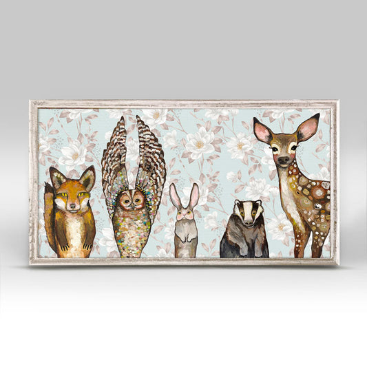 Forest Animals - Floral Mini Framed Canvas