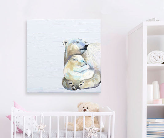 You And Me Polar Bears Canvas Wall Art