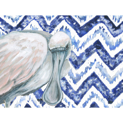 Shibori and Birds - Sweet Spoonbill Canvas Wall Art