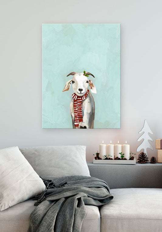 Holiday - Festive Goat Canvas Wall Art